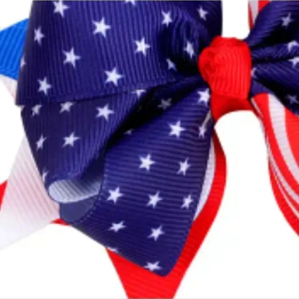 👋 Girls patrotic flag hair bow | Mix And Match 3/$20